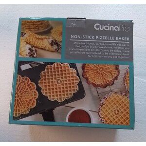 CucinaPro Pizzelle Maker- Non Stick Electric Baker Press Makes Two 5-Inch Cookie